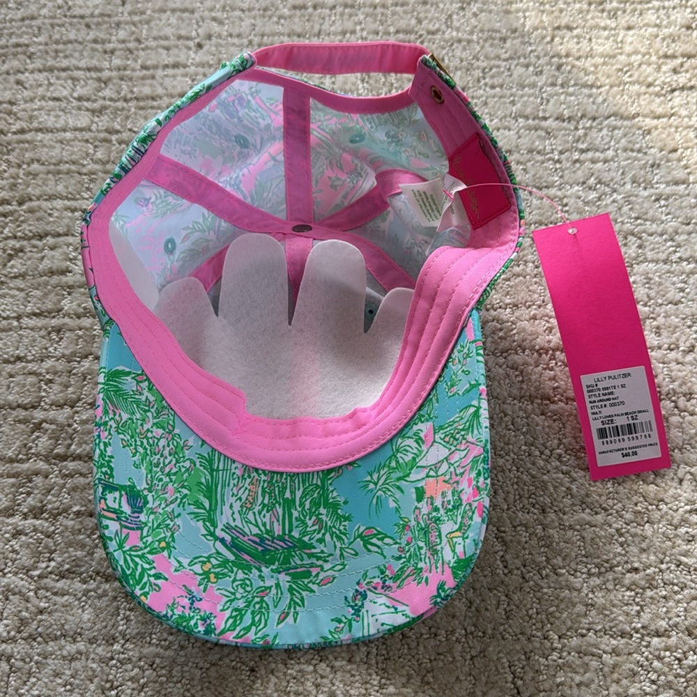 NWT Lilly Pulitzer Run Around Baseball Cap Hat in Lilly Loves Palm Beach - Picture 2 of 4